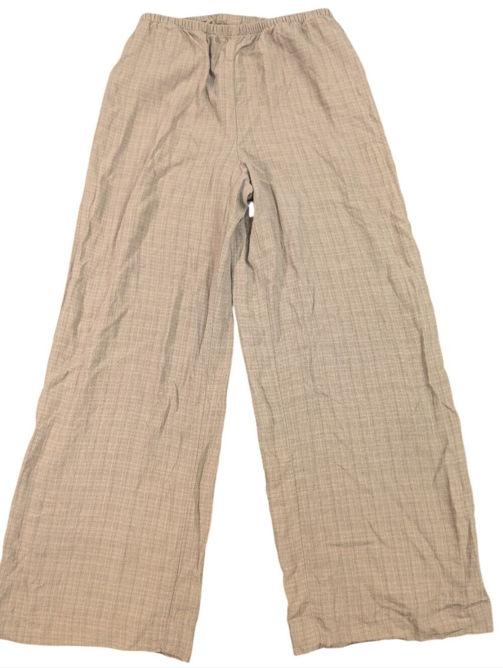Eileen Fisher Puckered Organic Linen Wide Leg Pant Culottes Sz Medium Minimalist - Picture 2 of 9